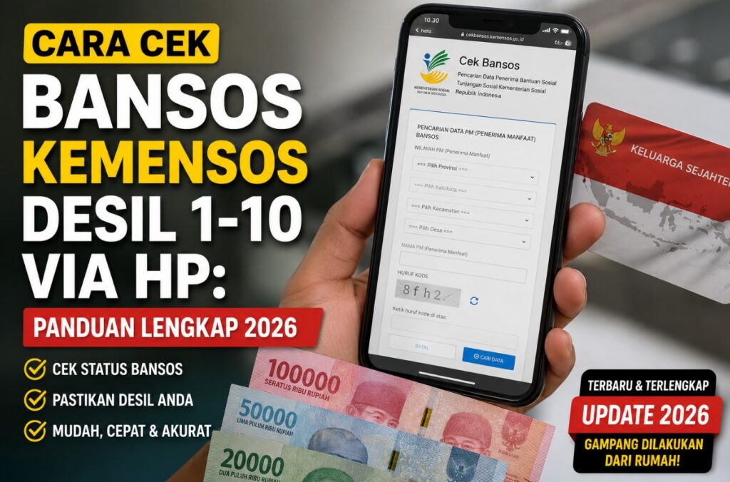 Cara Cek Bansos Kemensos Desil 1-10 via HP Panduan Lengkap 2026