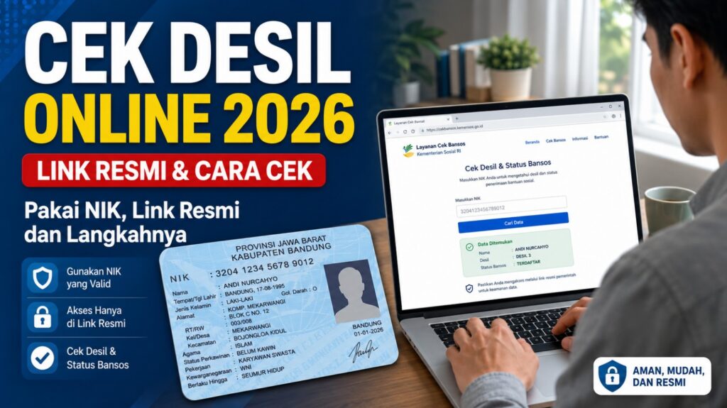 Cara Cek Desil Online 2026 Pakai NIK, Link Resmi dan Langkahnya