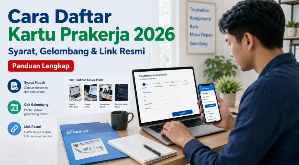 Cara Daftar Kartu Prakerja 2026 Syarat, Gelombang & Link Resmi