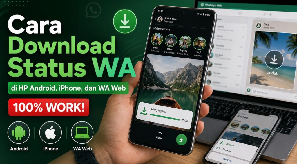 Cara Download Status WA di HP Android, iPhone, dan WA Web (100% Work!)