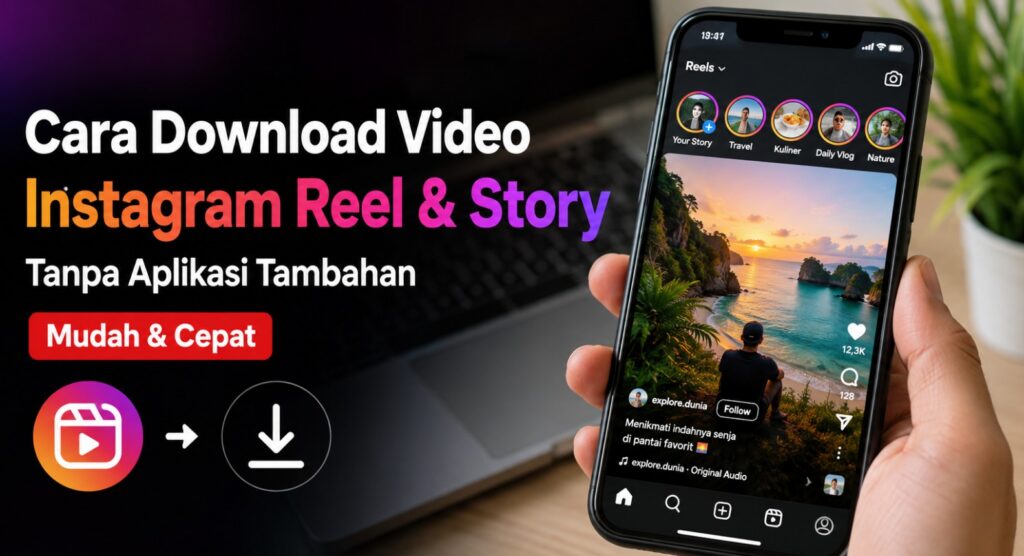 Cara Download Video Instagram Reel & Story Tanpa Aplikasi Tambahan