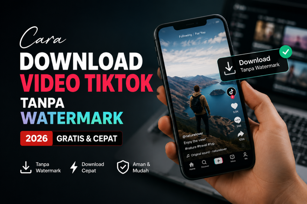 Cara Download Video TikTok Tanpa Watermark 2026, Gratis Cepat