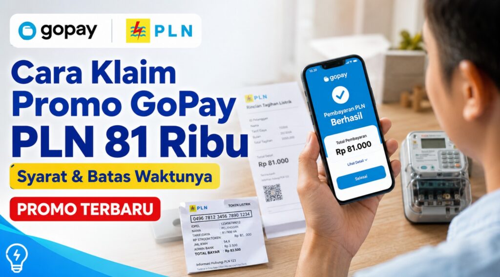 Cara Klaim Promo GoPay PLN 81 Ribu, Syarat & Batas Waktunya