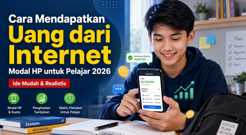 Cara Mendapatkan Uang dari Internet Modal HP untuk Pelajar 2026