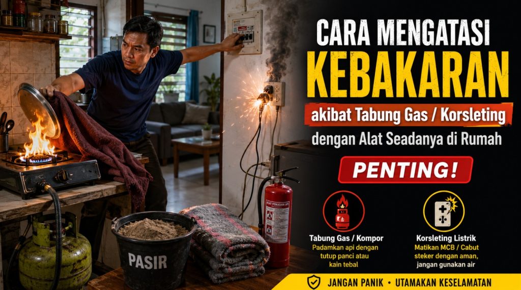 Cara Mengatasi Kebakaran akibat Tabung Gas / Korsleting dengan Alat Seadanya di Rumah (Penting!)