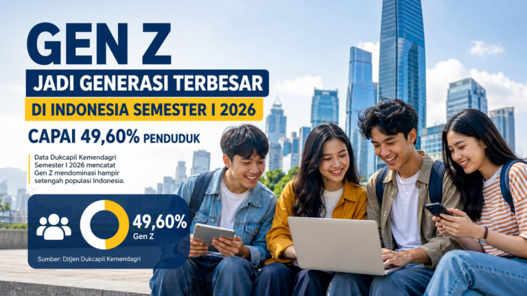 Gen Z Jadi Generasi Terbesar di Indonesia Semester I 2026, Capai 49,60% Penduduk