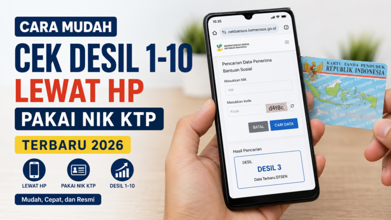 Cara Cek Desil 1-10 Lewat HP Pakai NIK KTP, Mudah dan Terbaru 2026