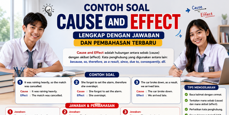 Contoh Soal Cause and Effect Lengkap dengan Jawaban dan Pembahasan Terbaru