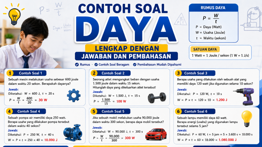 Contoh Soal Daya Lengkap dengan Jawaban dan Pembahasan