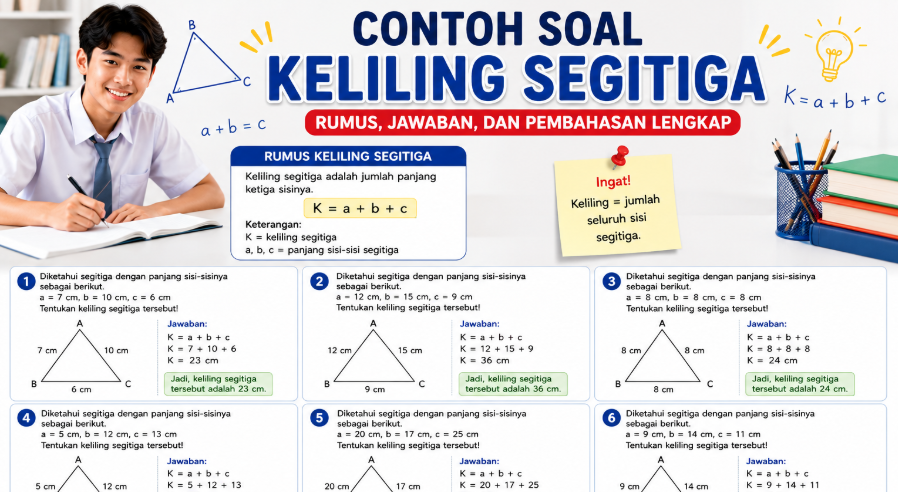 Contoh Soal Keliling Segitiga: Rumus, Jawaban, dan Pembahasan Lengkap