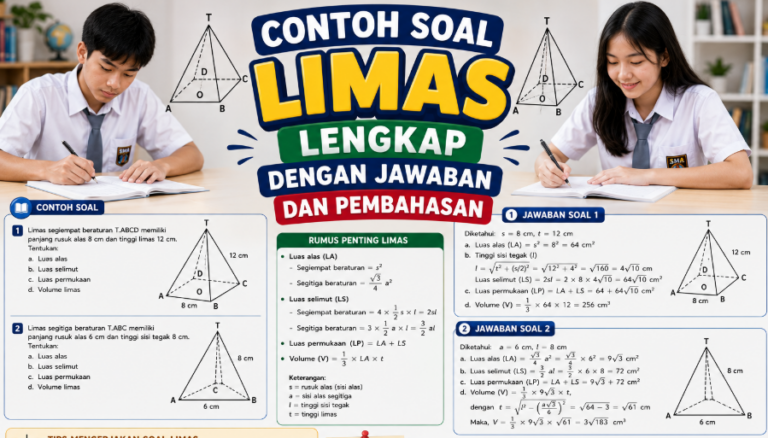 Contoh Soal Limas Lengkap dengan Jawaban dan Pembahasan