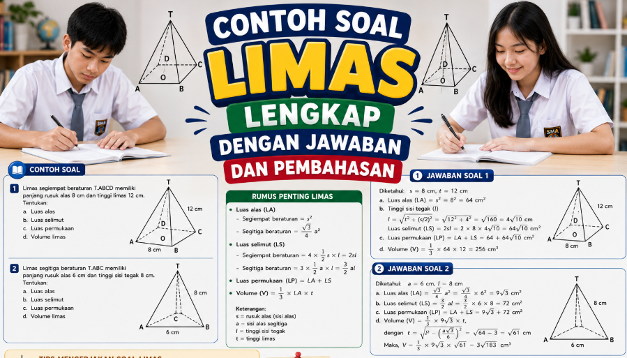 Contoh Soal Limas Lengkap dengan Jawaban dan Pembahasan