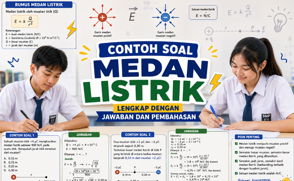 Contoh Soal Medan Listrik Lengkap dengan Jawaban dan Pembahasan