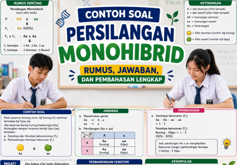 Contoh Soal Persilangan Monohibrid: Rumus, Jawaban, dan Pembahasan Lengkap