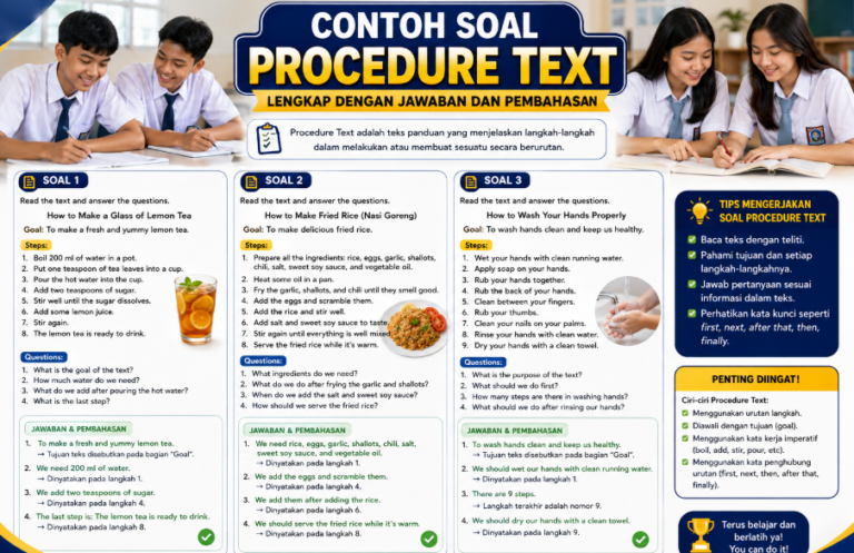 Contoh Soal Procedure Text Lengkap dengan Jawaban dan Pembahasan