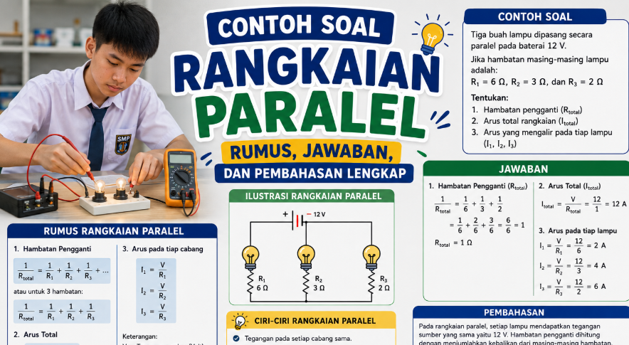 Contoh Soal Rangkaian Paralel: Rumus, Jawaban, dan Pembahasan Lengkap
