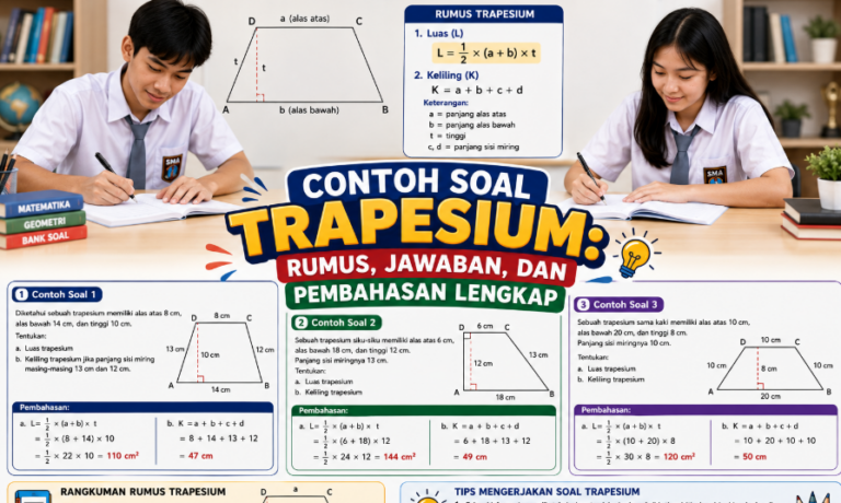 Contoh Soal Trapesium: Rumus, Jawaban, dan Pembahasan Lengkap