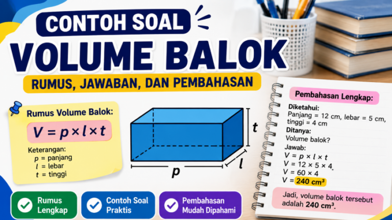 Contoh Soal Volume Balok: Rumus, Jawaban, dan Pembahasan