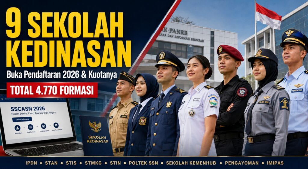 Daftar 9 Sekolah Kedinasan yang Buka Pendaftaran 2026 & Kuotanya