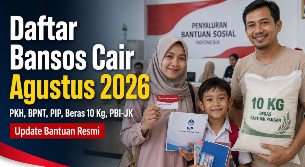 Daftar Bansos Cair Agustus 2026 PKH, BPNT, PIP, Beras 10 Kg, PBI-JK