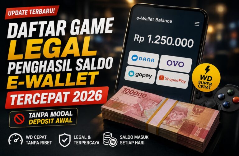 Daftar Game Legal Penghasil Saldo E-Wallet Tercepat 2026 Tanpa Modal Deposit Awal