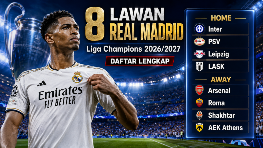 Daftar Lengkap 8 Lawan Real Madrid di Liga Champions 2026 2027