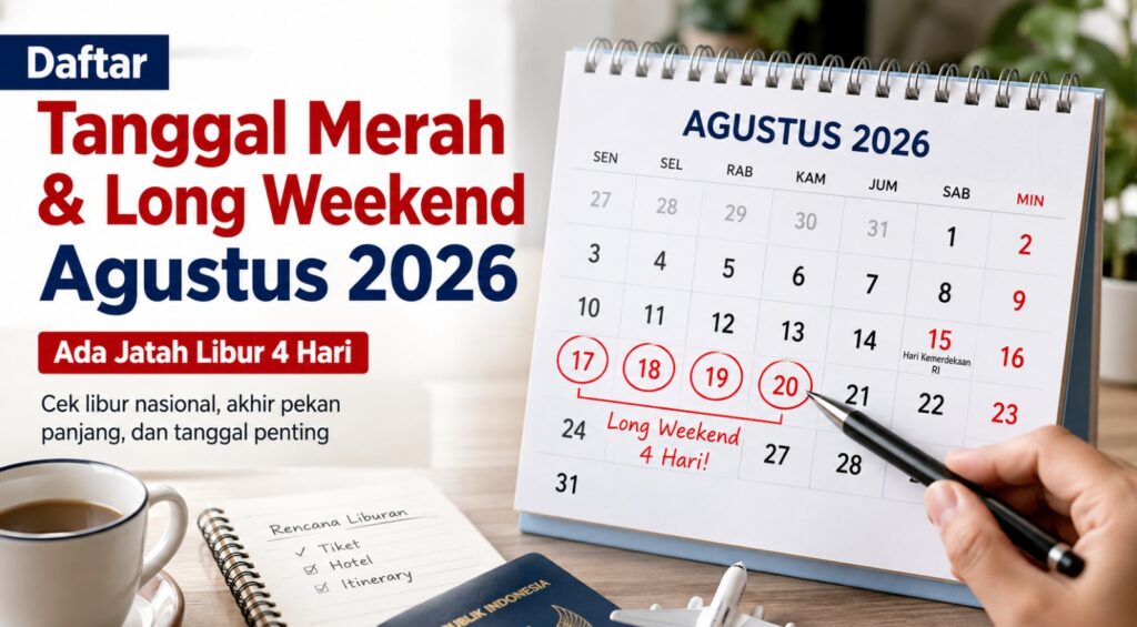 Daftar Tanggal Merah & Long Weekend Agustus 2026, Ada Jatah Libur 4 Hari