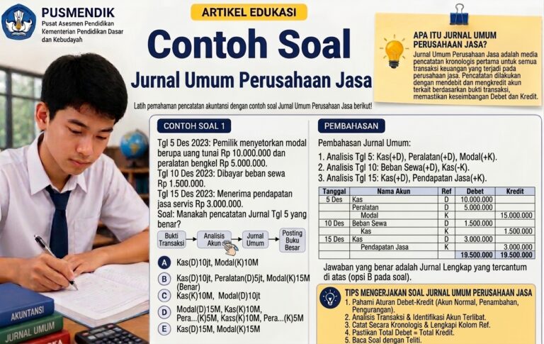 30 Contoh Soal Jurnal Umum Perusahaan Jasa Lengkap dengan Jawaban