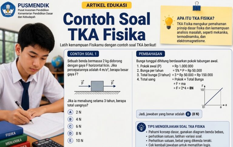 Contoh Soal TKA Fisika Lengkap dengan Jawaban dan Pembahasan