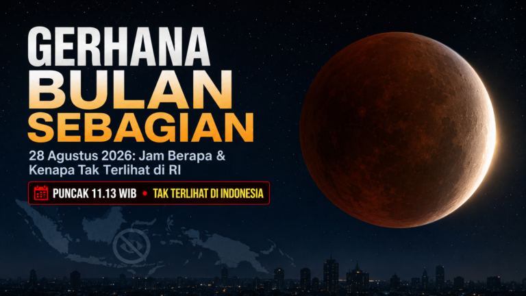 Gerhana Bulan Sebagian 28 Agustus 2026: Jam Berapa & Kenapa Tak Terlihat di RI