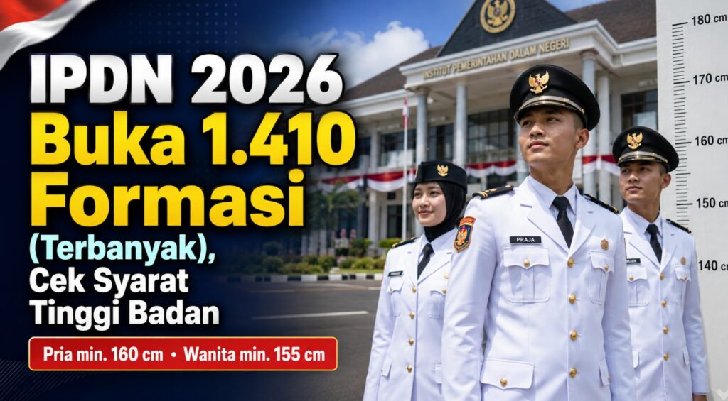 IPDN 2026 Buka 1.410 Formasi (Terbanyak), Cek Syarat Tinggi Badan