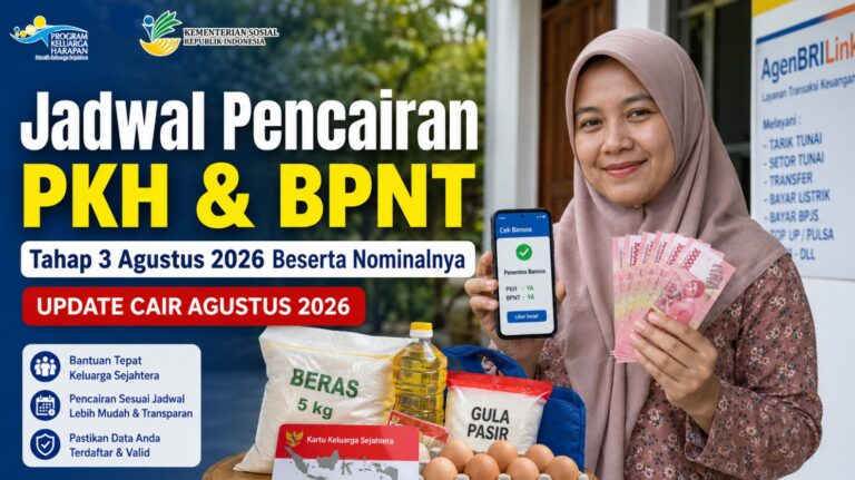 Jadwal Pencairan PKH & BPNT Tahap 3 Agustus 2026 Beserta Nominalnya