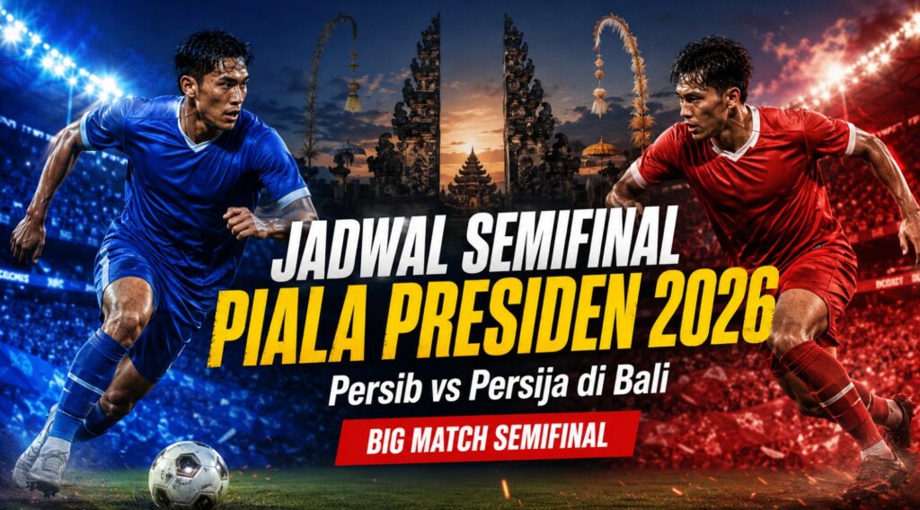 Jadwal Semifinal Piala Presiden 2026, Persib vs Persija di Bali