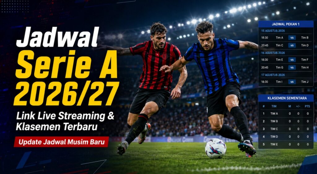 Jadwal Serie A 202627 Link Live Streaming & Klasemen Terbaru