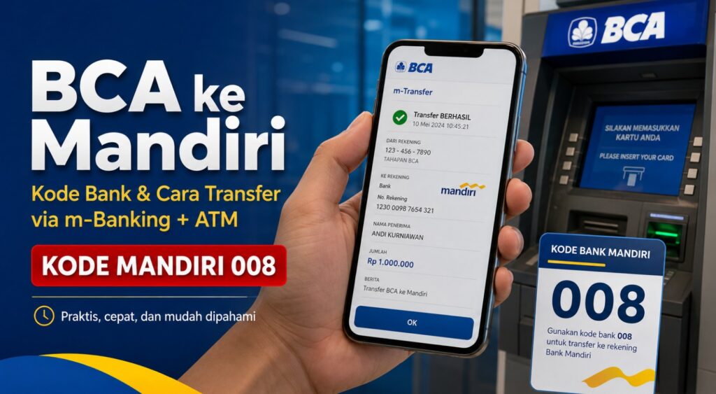 Kode Bank dan Cara Transfer BCA ke Mandiri Lewat m-Banking & ATM