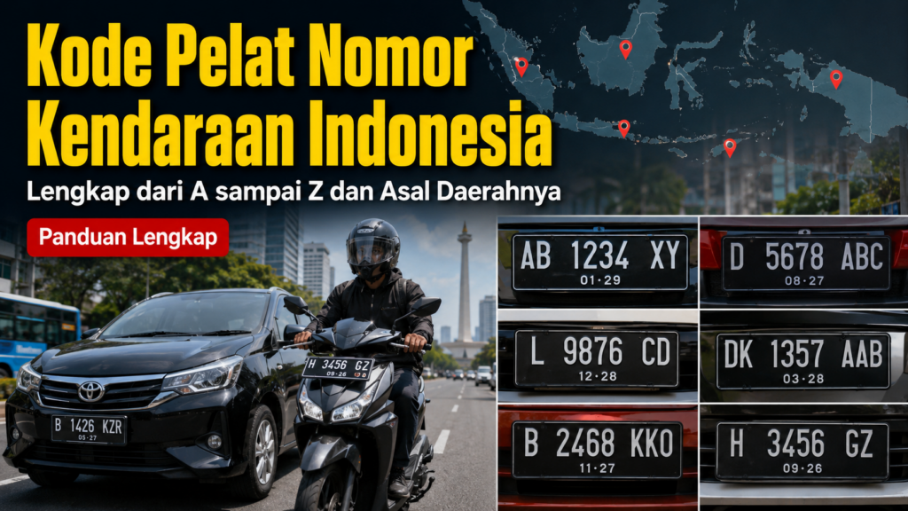 Kode Pelat Nomor Kendaraan Indonesia Lengkap dari A sampai Z dan Asal Daerahnya