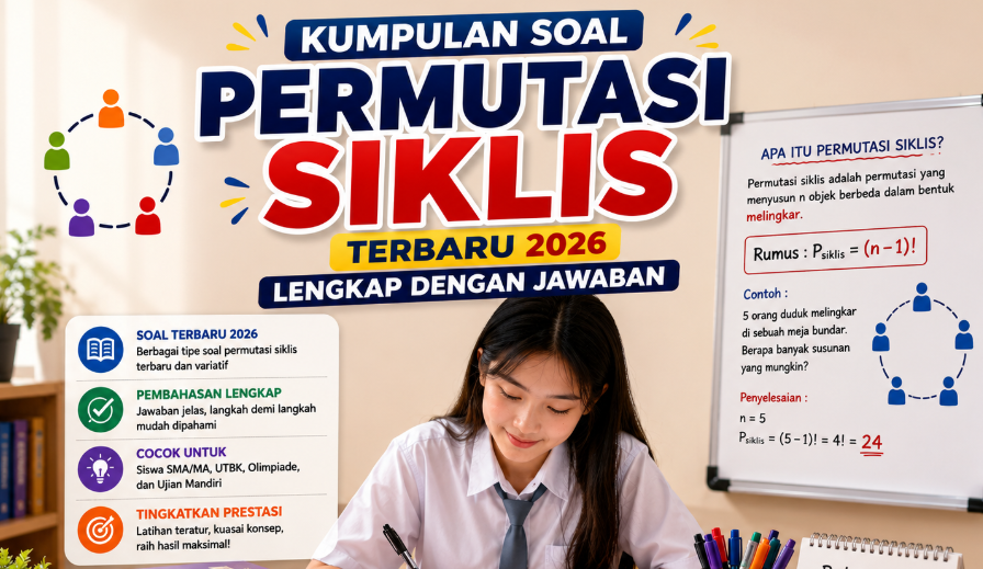 Kumpulan Soal Permutasi Siklis Terbaru 2026 Lengkap dengan Jawaban