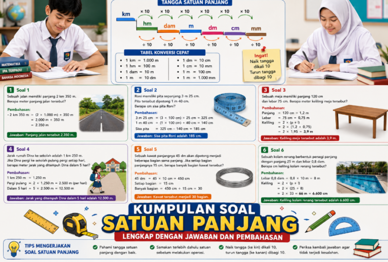 Kumpulan Soal Satuan Panjang Lengkap dengan Jawaban dan Pembahasan