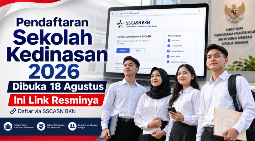 Pendaftaran Sekolah Kedinasan 2026 Dibuka 18 Agustus, Ini Link Resminya