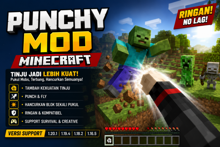 Punchy Mod Minecraft Download untuk Fabric, Forge, dan NeoForge