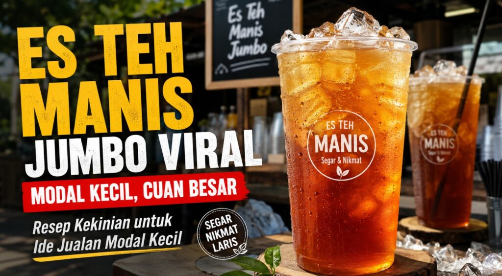 Resep Es Teh Manis Jumbo Viral Kekinian untuk Ide Jualan Modal Kecil