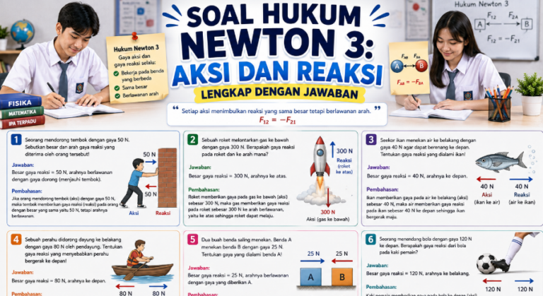 Soal Hukum Newton 3: Aksi dan Reaksi Lengkap dengan Jawaban