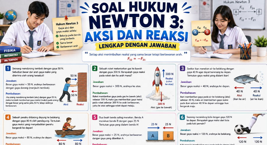 Soal Hukum Newton 3: Aksi dan Reaksi Lengkap dengan Jawaban