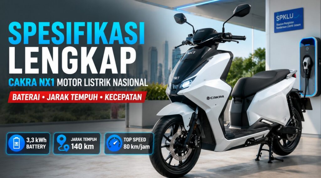 Spesifikasi Lengkap Cakra NX1 Motor Listrik Nasional