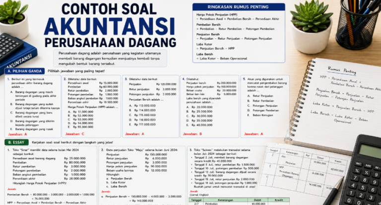 30 Contoh Soal Akuntansi Perusahaan Dagang: Jawaban dan Pembahasan