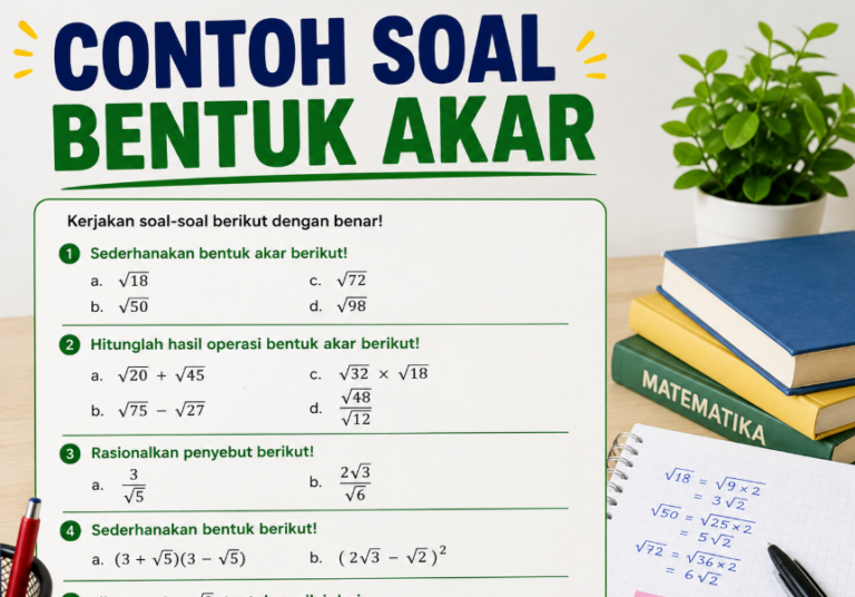 30 Contoh Soal Bentuk Akar Lengkap dengan Jawaban dan Pembahasan