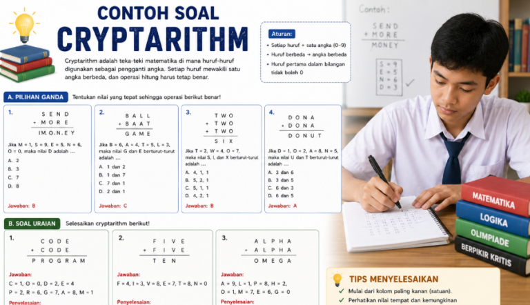 30 Contoh Soal Cryptarithm: Jawaban dan Pembahasan Lengkap