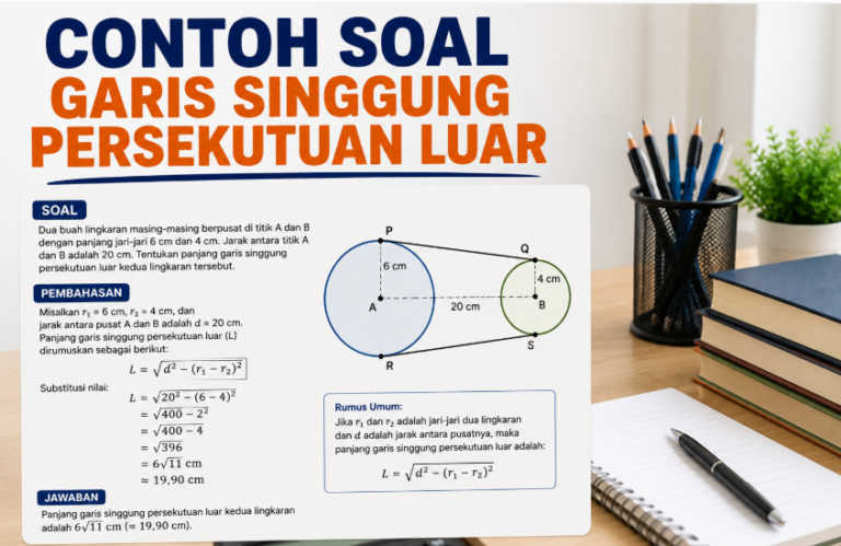 Contoh Soal Garis Singgung Persekutuan Luar: Rumus, Jawaban, dan Pembahasan Lengkap