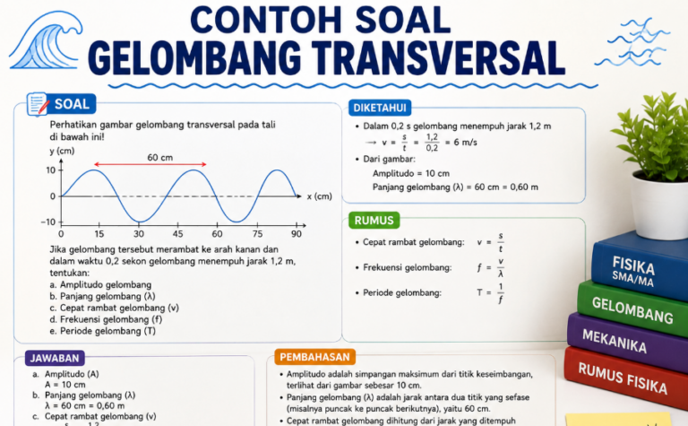 30 Contoh Soal Gelombang Transversal Lengkap dengan Jawaban