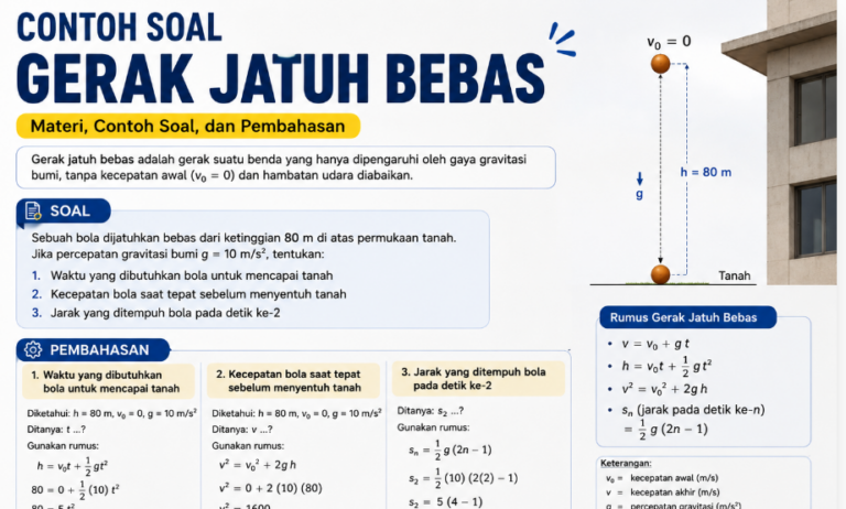 30 Contoh Soal Gerak Jatuh Bebas: Rumus, Jawaban, dan Pembahasan